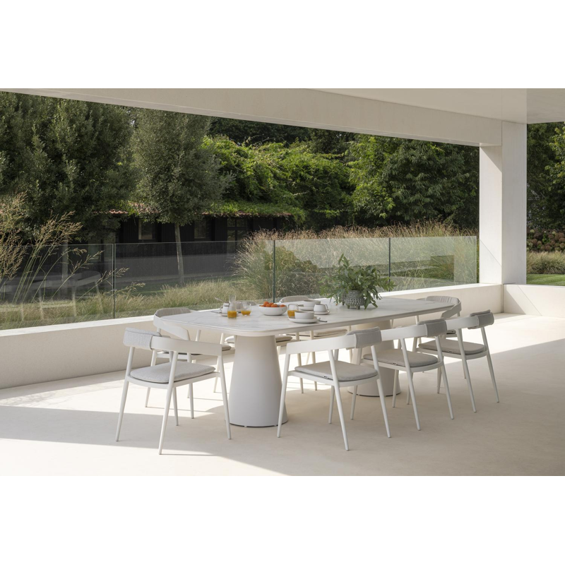 Chaise de jardin empilable Donato en aluminium blanc