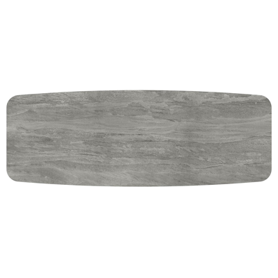 Orso tuintafel bootvorm in beige aluminium en volkeramiek Aspen Grey - L 315 x B 115 x H 74.5 cm