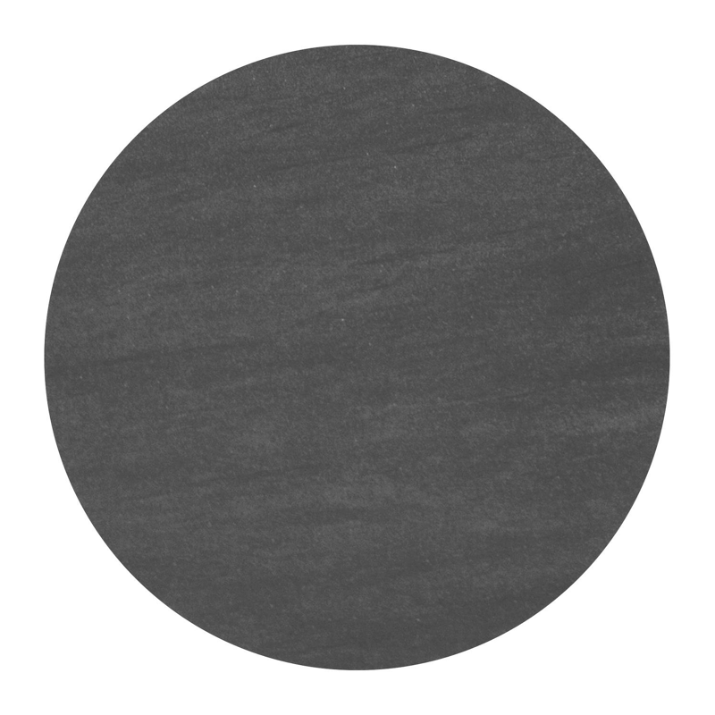 Bomero loungetafel rond in beige aluminium en volkeramiek Basalt Black - Dia. 84 x H 32.2 cm