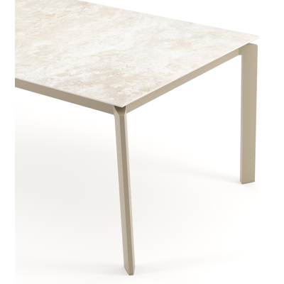 Cirello tuintafel rechthoekig in beige aluminium en volkeramiek Rapolano - L 200 x B 100 x H 74.5 cm