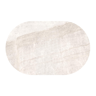 Teramo tuintafel bombo in wit aluminium en volkeramiek Taj Mahal - L 110 x B 70 x H 73.7 cm