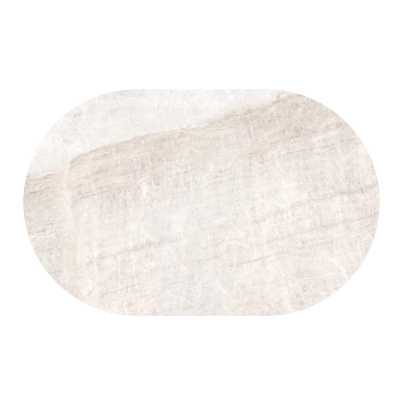 Teramo kantelbare tuintafel bombo in wit aluminium en volkeramiek Taj Mahal - L 110 x B 70 x H 74 cm