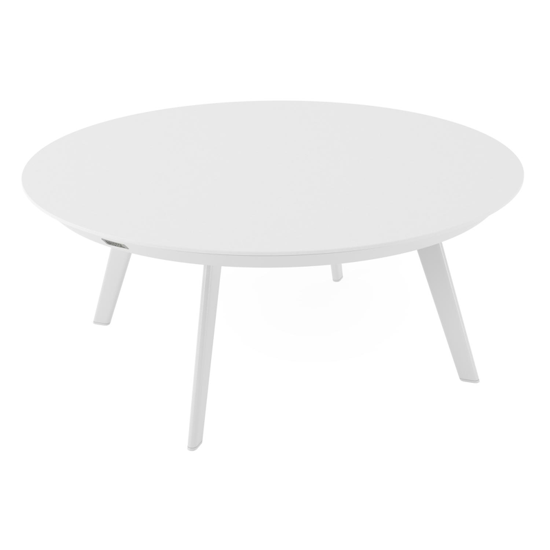 Rondo loungetafel in wit aluminium en arctic white volkeramiek - Dia. 85 x H 35 cm