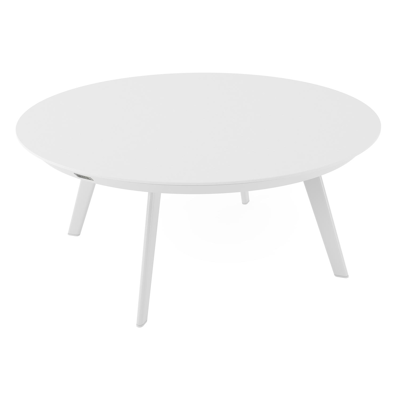 Rondo loungetafel in wit aluminium en arctic white volkeramiek - Dia. 85 X H 35 cm