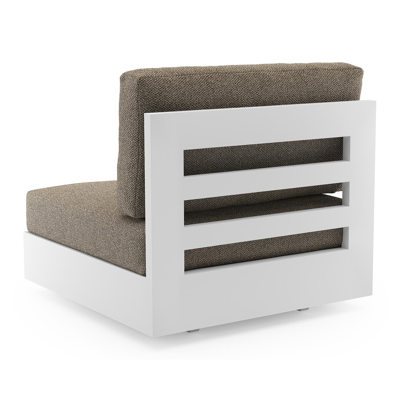 Fauteuil de jardin Como en aluminium blanc et coussins en all weather cosytica madagascar burch