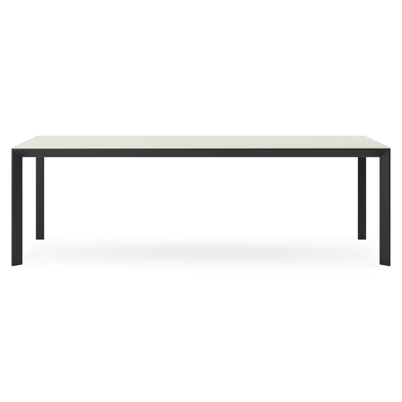 Malito tuintafel in zwart aluminium en volkeramiek shilin - L 240 x B 100 x H 75 cm