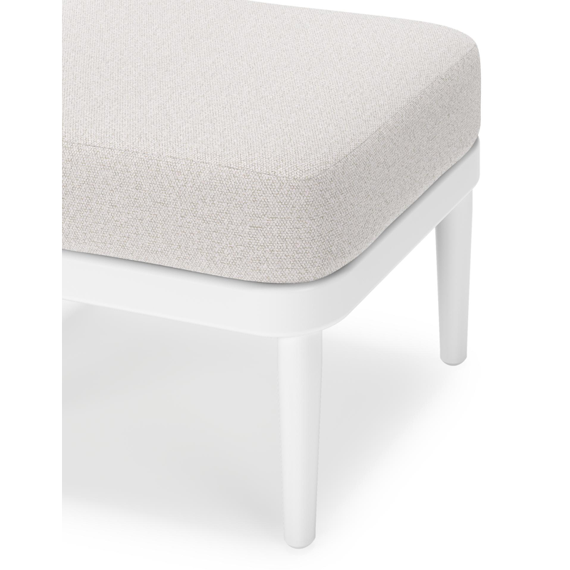 Pouf Orso en aluminium blanc et coussins en all weather solica Ego Eggshell