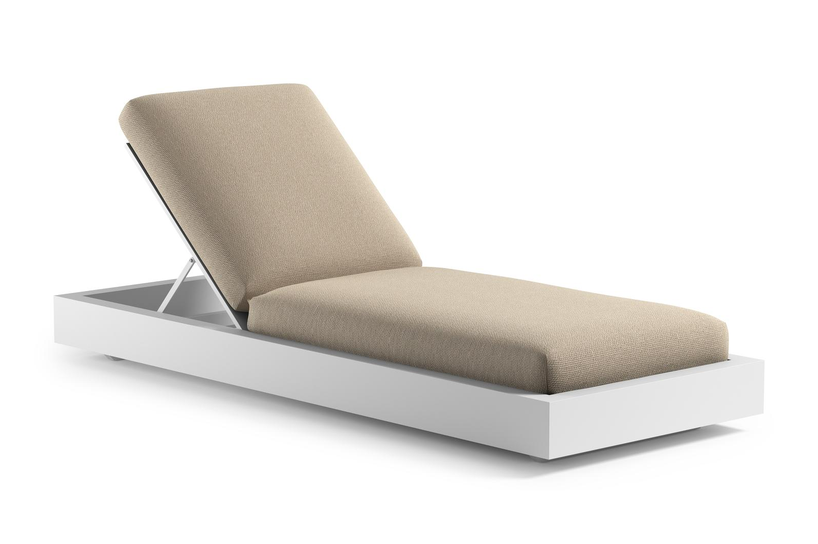 Como verstelbaar ligbed in wit aluminium met althea chalk all weather Cosytica kussen