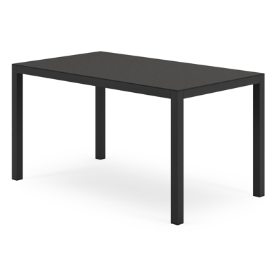 Feltro tuinset in zwart aluminium en sintered stone Notte minerale met 2 Zamora tuinstoelen