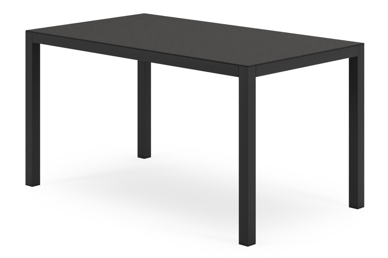 Feltro tuinset in zwart aluminium en sintered stone Notte minerale met 2 Calobra tuinstoelen