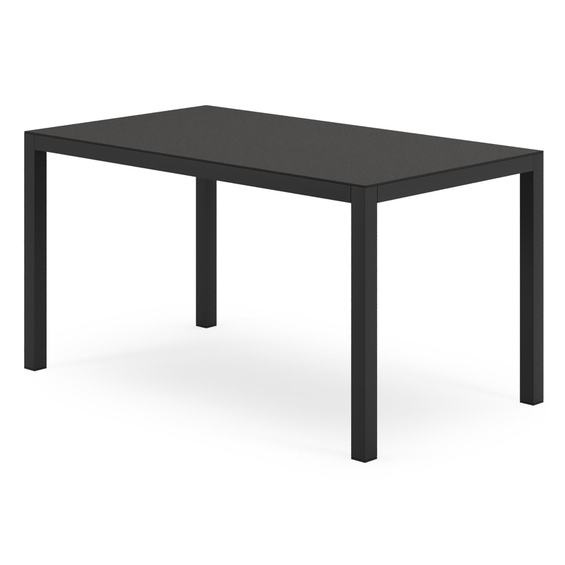 Feltro tuinset in zwart aluminium en sintered stone Notte minerale met 2 Calobra tuinstoelen