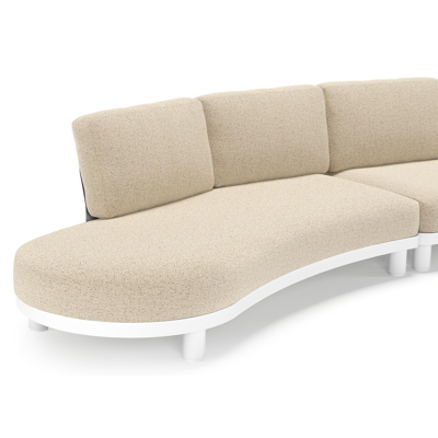 Donato loungebank in wit aluminium met all weather cosytica Bora Forest kussen