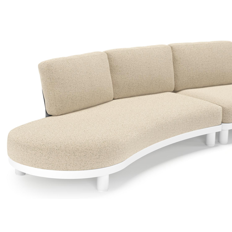 Donato loungebank in wit aluminium met all weather cosytica Bora Forest kussen