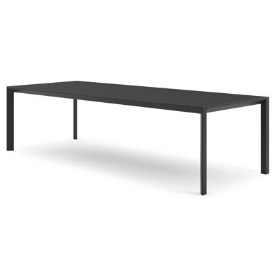 Table de jardin Malito en aluminium noir et céramique pleine nero black - Lg 280 x Larg. 110 x H 75 cm