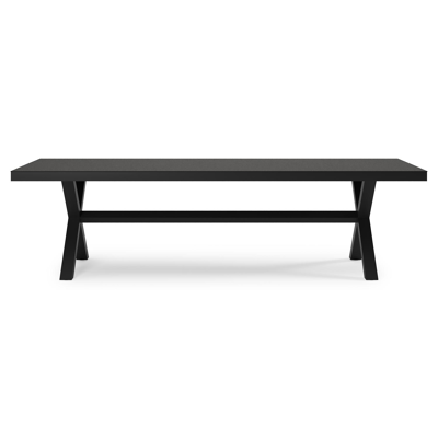 Reza tuintafel rechthoekig in zwart aluminium en sintered stone Notte minerale - L 270 x B 100 x H 73.5 cm