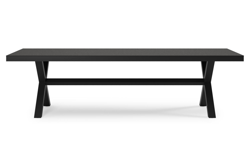 Reza tuintafel rechthoekig in zwart aluminium en sintered stone Notte minerale - L 270 x B 100 x H 73.5 cm