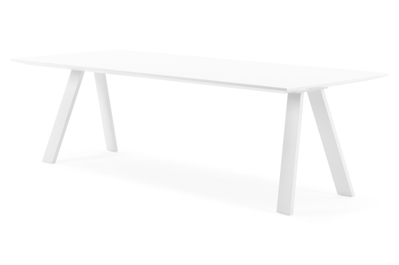 Cesano tuintafel in wit aluminium en volkeramiek arctic white - L 240 x B 100 x H 75 cm