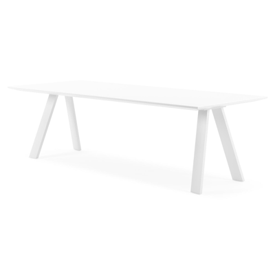 Cesano tuintafel in wit aluminium en volkeramiek arctic white - L 240 x B 100 x H 75 cm