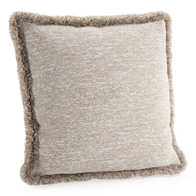 Sierkussen met franjes 45 x 45 cm in all weather sunbrella luxe tundra sand