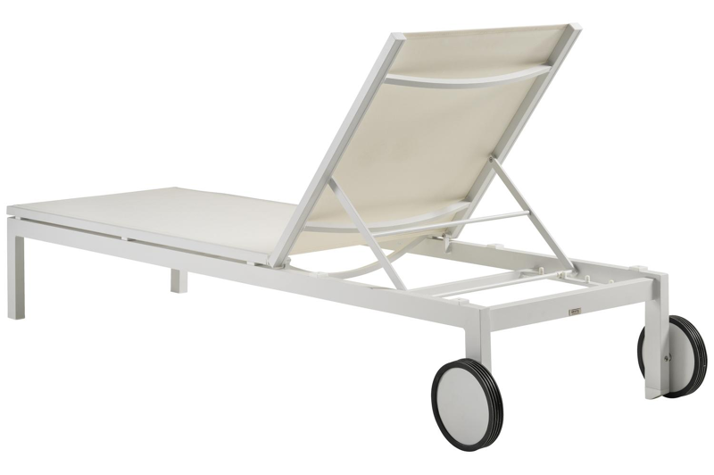 Caravelle verstelbaar ligbed in wit aluminium met wit textilene