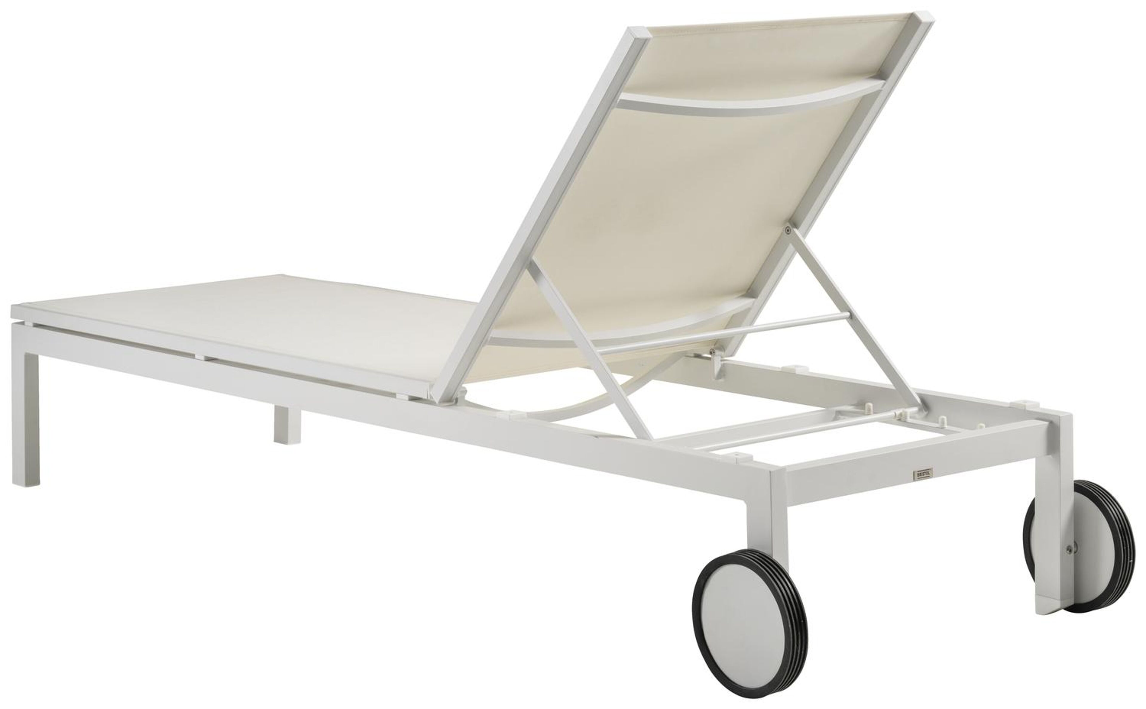 Caravelle verstelbaar ligbed in wit aluminium met wit textileen