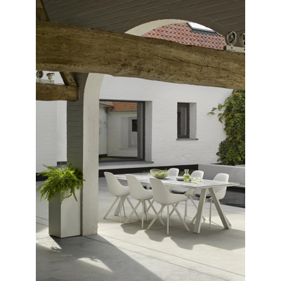 Cesano tuinstoel in wit aluminium en wit kunststof