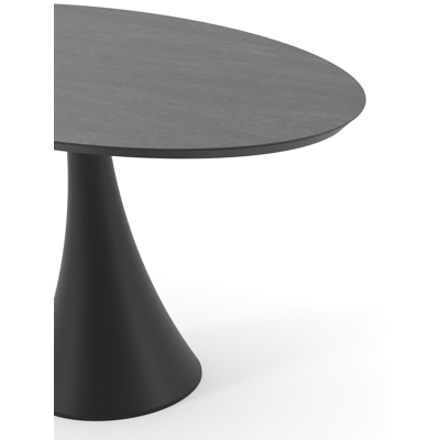 Fano tuintafel ovaal in zwart aluminium en volkeramiek Basalt Black - L 140 x B 80 x H 74.5 cm