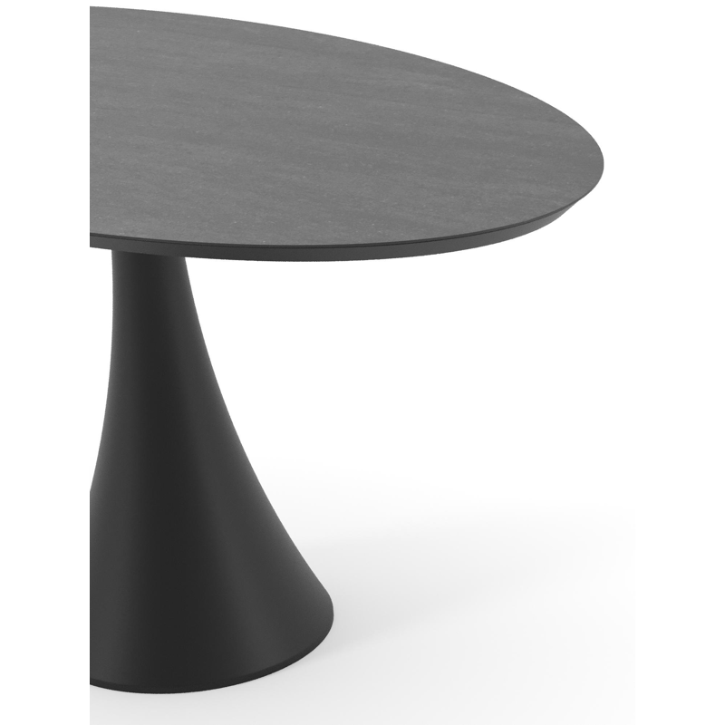 Fano tuintafel ovaal in zwart aluminium en volkeramiek Basalt Black - L 140 x B 80 x H 74.5 cm