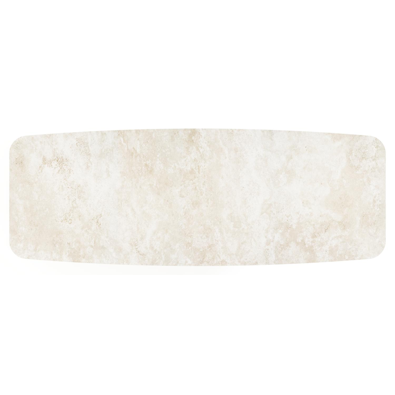 Lacirma tuintafel bootvorm in beige aluminium en volkeramiek Rapolano L 315 x B 115 cm