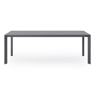 Malito tuintafel in zwart aluminium en volkeramiek pierre bleue - L 220 x B 70 x H 75,5 cm