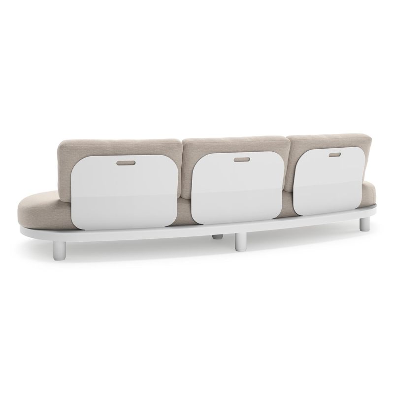 Donato loungebank in wit aluminium met all weather sunbrella® luxe Slow Farafra kussen