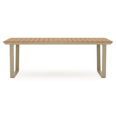 Alora tuintafel rechthoekig in beige aluminium en polywood - L 220 x B 100 x H 74 cm