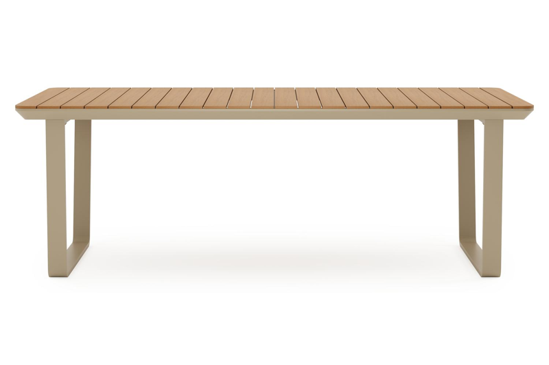 Alora tuintafel rechthoekig in beige aluminium en polywood - L 220 x B 100 x H 74 cm