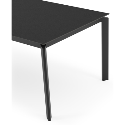 Cirello tuintafel in zwart aluminium en volkeramiek nero black - L 200 x B 100 x H 75 cm