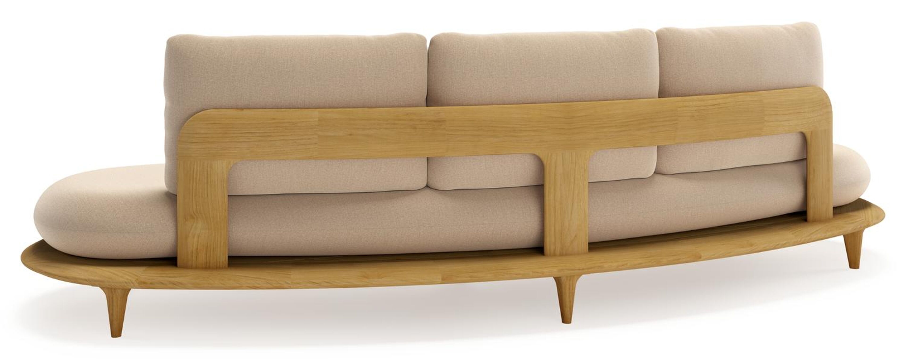 Bomero loungebank in teak met natte heather beige all weather sunbrella® luxe kussen