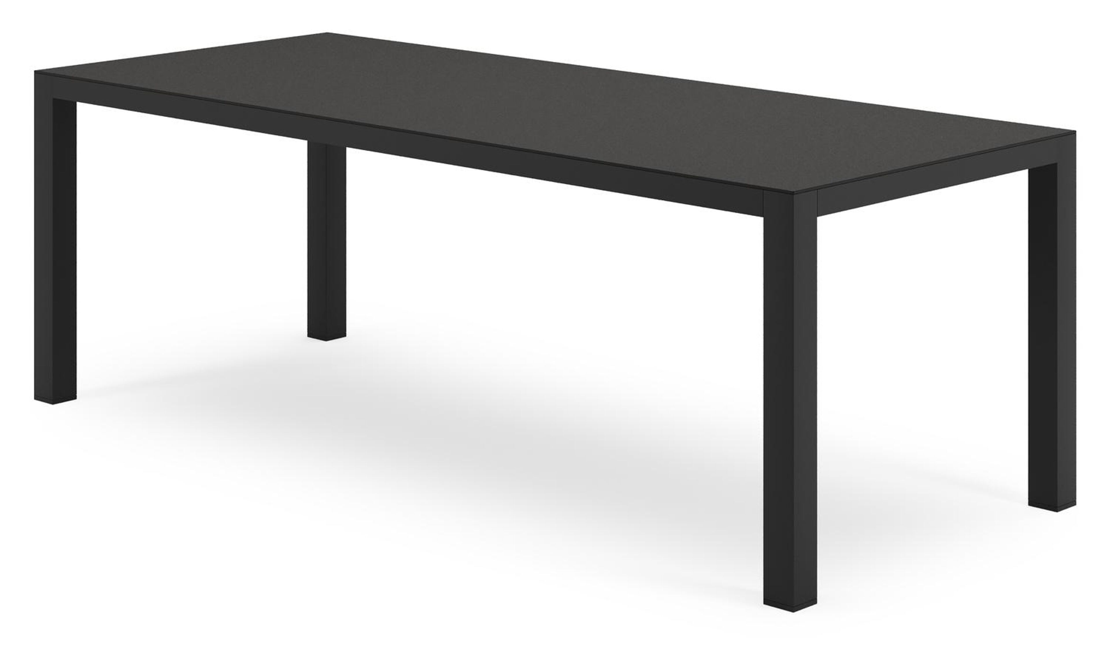 Varese tuintafel rechthoekig in zwart aluminium en sintered stone Notte minerale - L 220 x B 92 x H 73.5 cm