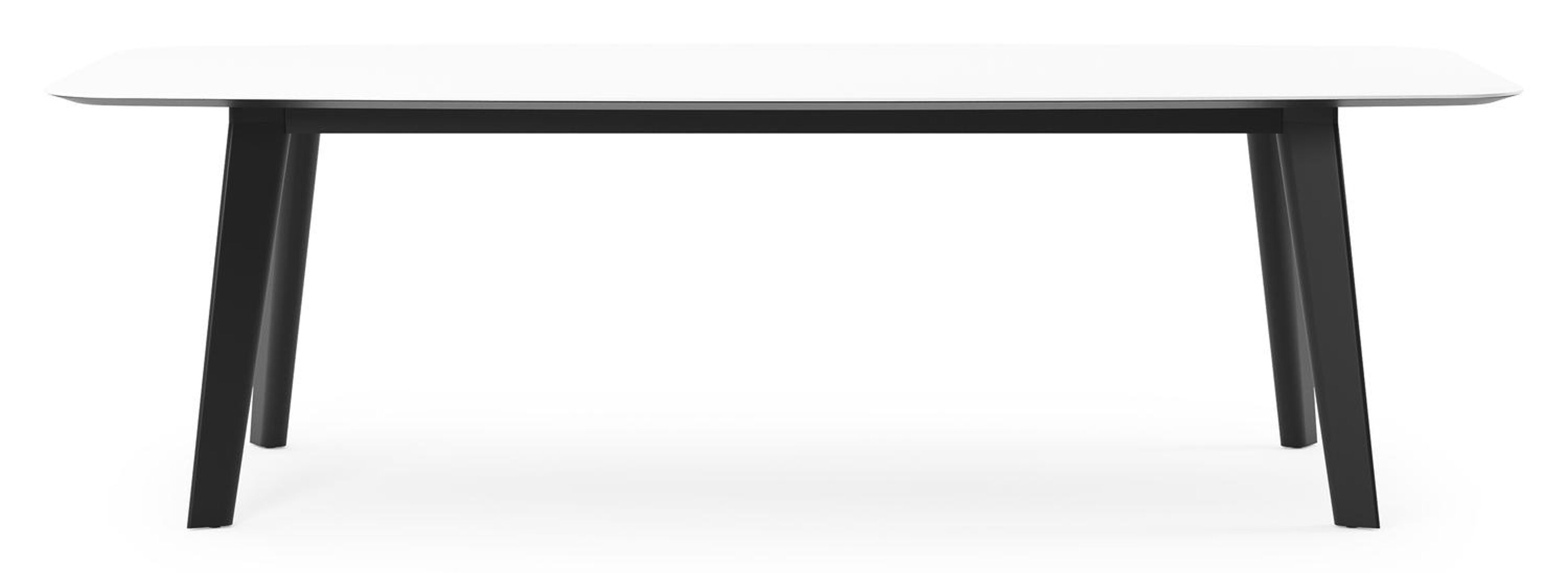 Lacrima tuintafel bootvorm in zwart aluminium en volkeramiek Arctic White - L 255 x B 115 x H 75 cm