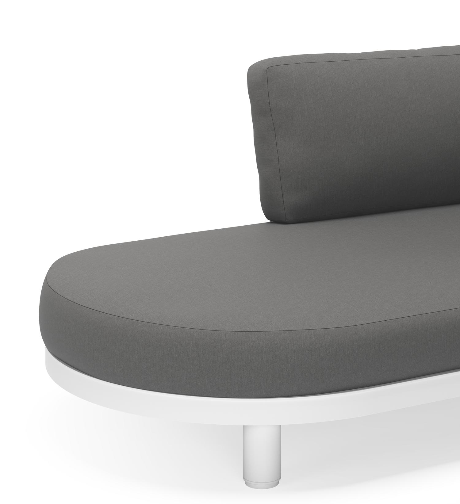 Donato loungehoek in wit aluminium met savane zinc all weather sunbrella® luxe kussens