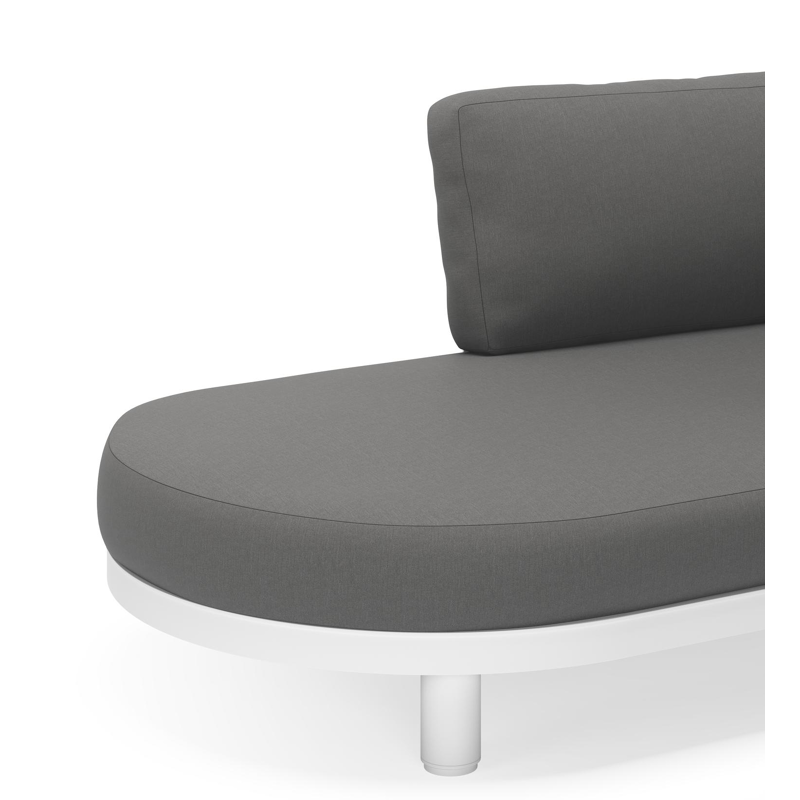 Donato loungehoek in wit aluminium met savane zinc all weather sunbrella® luxe kussens