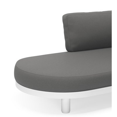 Donato loungehoek in wit aluminium met savane zinc all weather sunbrella® luxe kussens