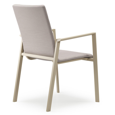 Cirello tuinstoel in beige aluminium en beige luxe textilene