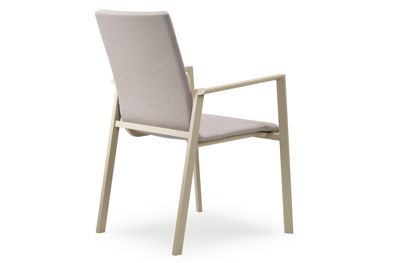 Cirello tuinstoel in beige aluminium en beige luxe textilene