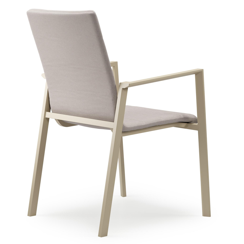 Cirello tuinstoel in beige aluminium en beige luxe textilene