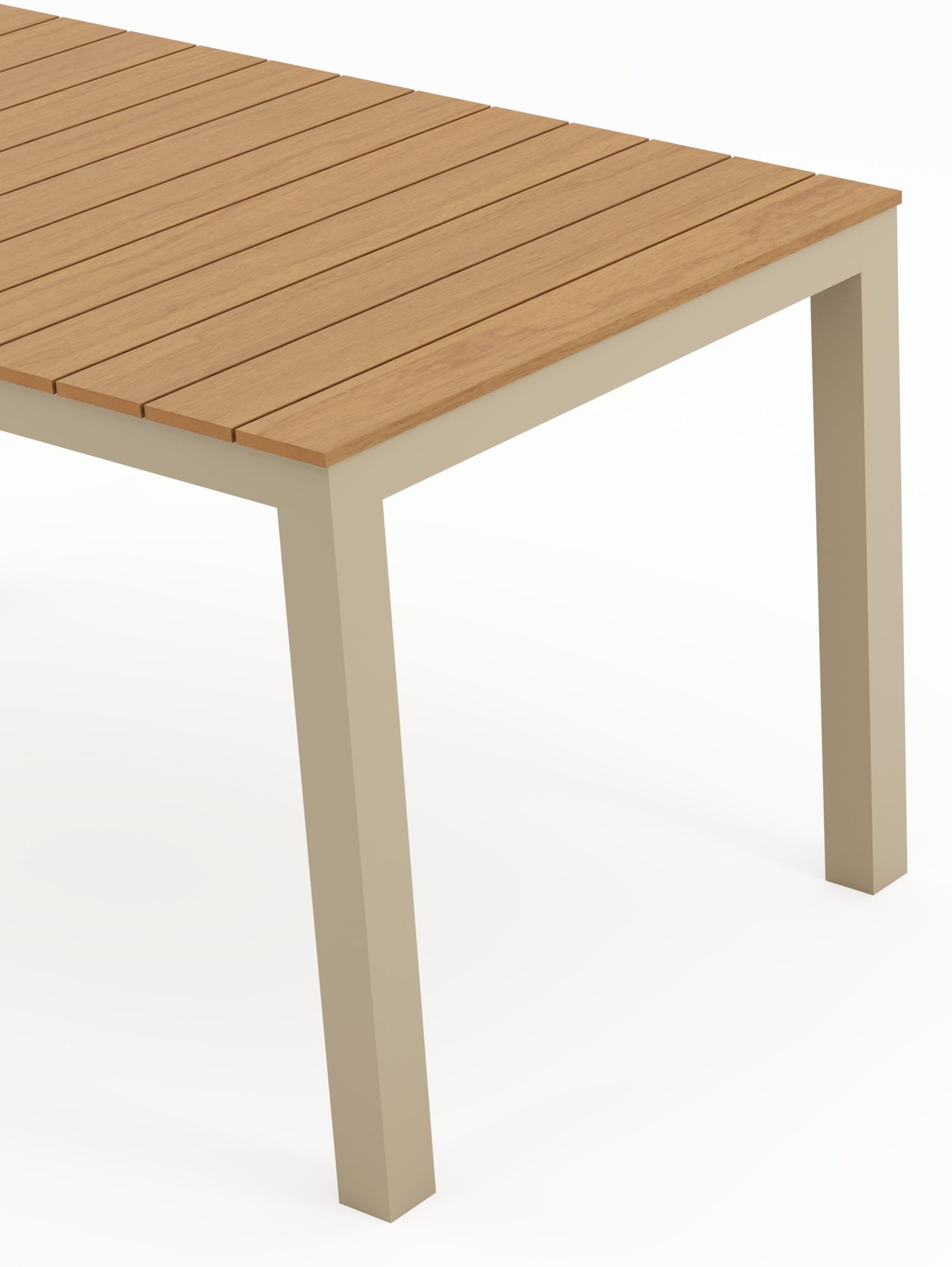 Toma tuinset in beige aluminium en polywood met 4 Paco tuinstoelen