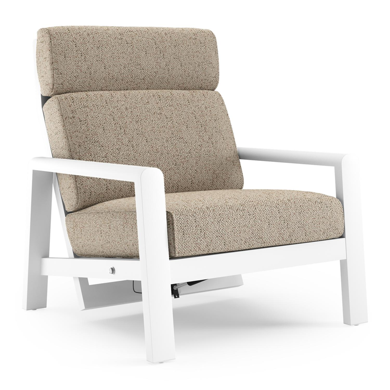 Cosenzo loungestoel in wit aluminium met bora jungle all weather cosytica kussen