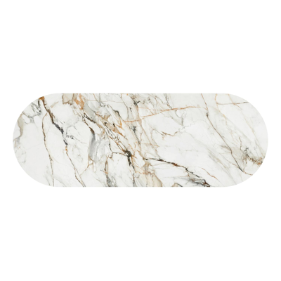 Donato tuintafel in wit aluminium en volkeramiek calacatta luxe - L 300 x B 110 x H 74 cm