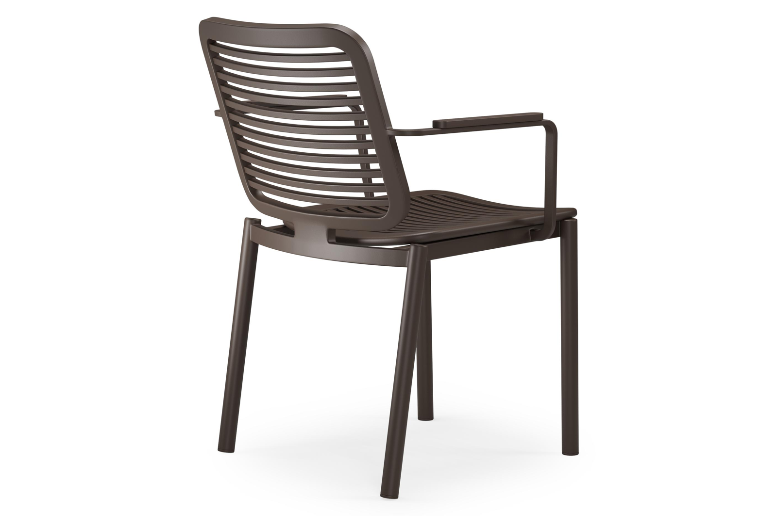 Fano tuinstoel in donkerbruin aluminium