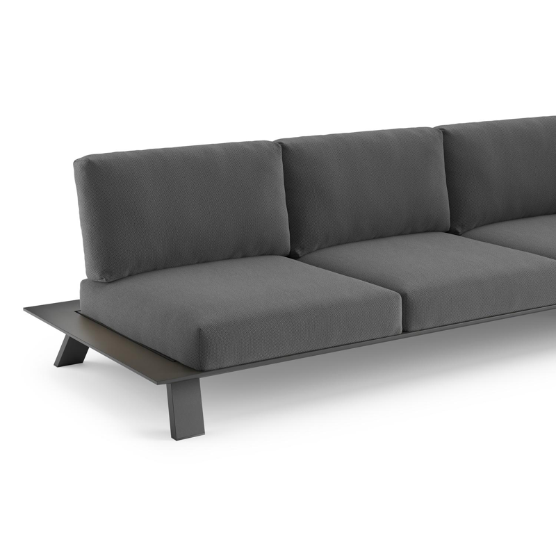 Cesano loungebank in zwart aluminium met lopi shadow all weather Sunbrella® luxe kussen