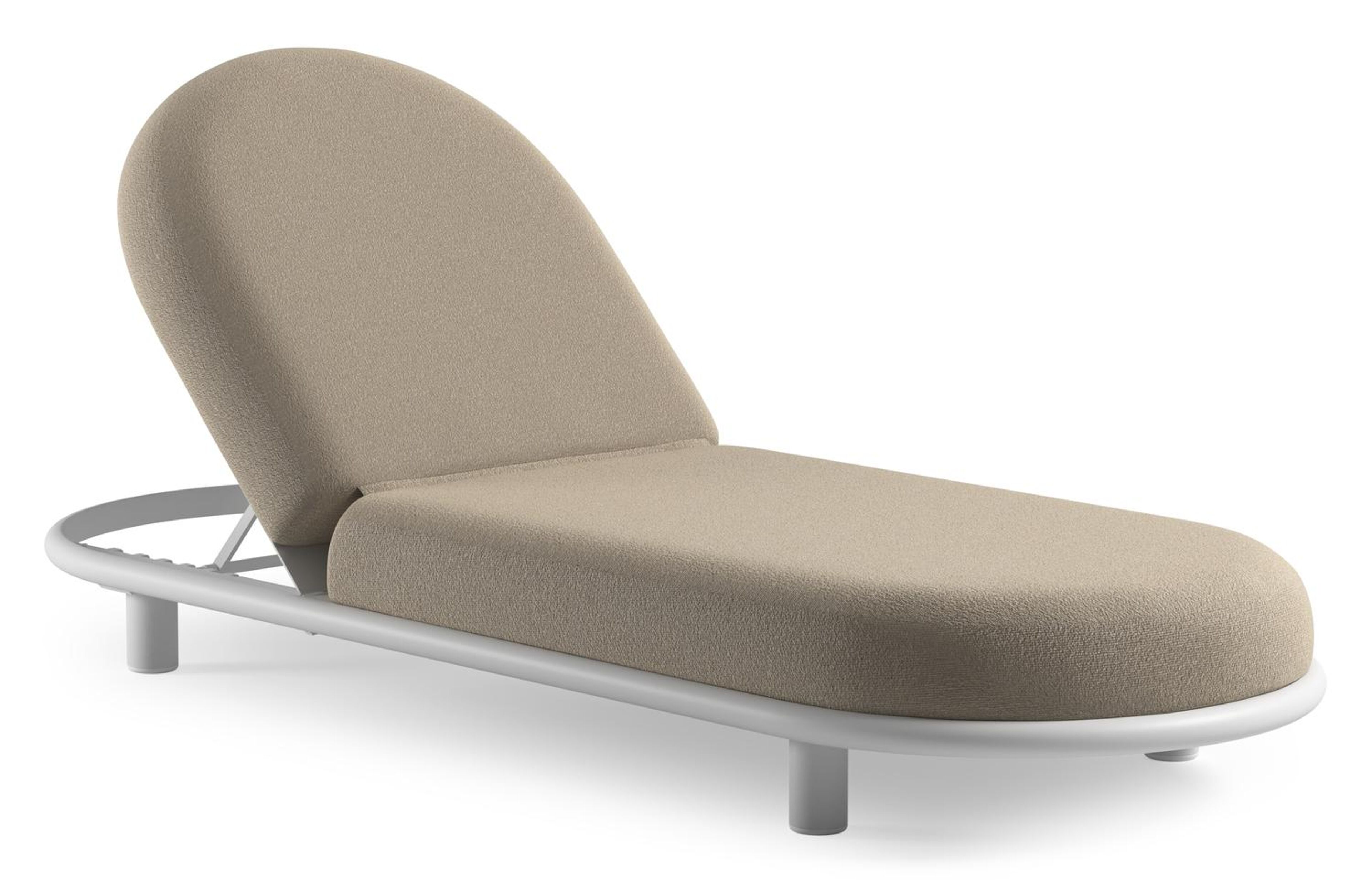 Lomano verstelbaar ligbed in wit aluminium met marbella sand all weather cosytica