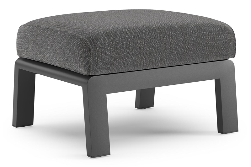 Cosenzo poef in zwart aluminium met savane tornado all weather sunbrella® luxe kussen